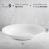 Bormioli Rocco 6-Piece White Moon 9 Inch Pasta Bowls Tempered Opal Glass Dishes, Dishwasher & Microwave Safe, Made In Spain - 3 of 4