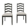 ChaletPosh Wooden Dining Chair With Warm Grey Cover (Set of 2) - 3 of 4