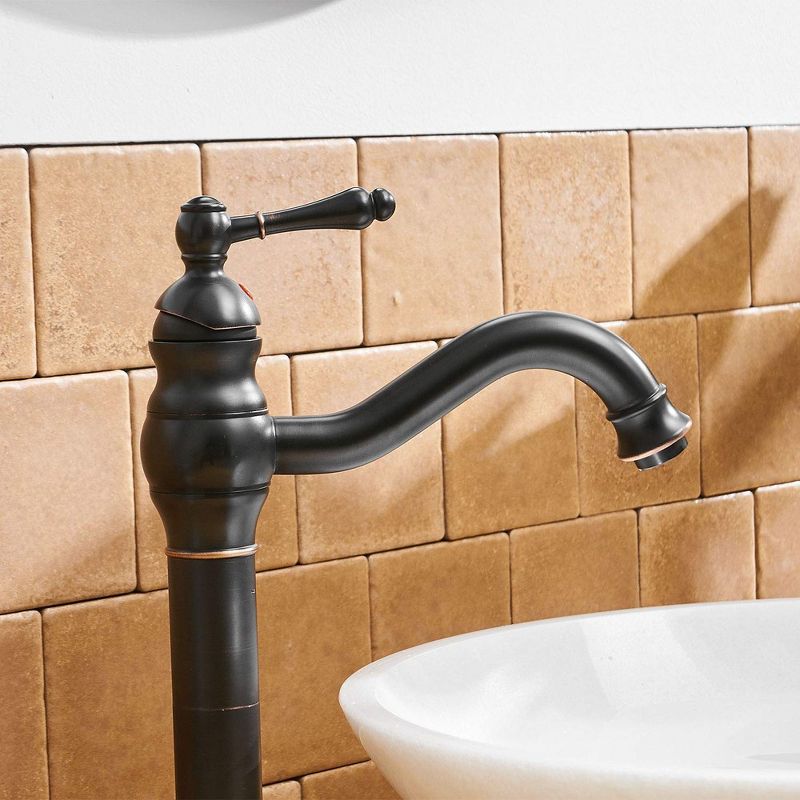 BWE Waterfall Single Hole Single-Handle Vessel Bathroom Faucet With Drain Kit in Oil Rubbed Bronze, 2 of 5