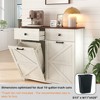 Farmhouse Double Tilt Out Trash Cabinet for 20 Gallon Trash Cans, Free Standing Recycling Cabinet w/ Hideaway Drawer, Barn Door Style Laundry - 4 of 4