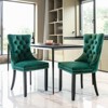NicBex Dining Chair Set of 2 Modern Upholstered Velvet Fabric Tufted Side Chair with Wood Legs Dining Room Furniture - 2 of 4