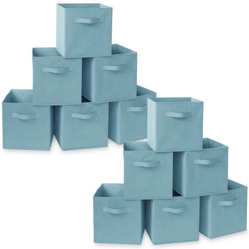 Casafield Set Of 12 Collapsible Fabric Storage Cube Bins, Baby Blue - 11 Foldable  Cloth Baskets For Shelves And Cubby Organizers : Target