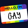 Adult Design By Humans Hello I'm Name Tag Rainbow Pride By MINHMINH T-Shirt - 2 of 2