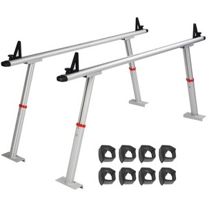 VEVOR Truck Rack, 800 lbs Capacity, 17-29in Adjustable Height, Aluminum Ladder Rack for Truck with 8 Non-Drilling C-clamps,  Silver - 1 of 4