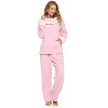 Casual Nights Fleece Pajama Set for Women, Soft Winter Pajamas with Pockets Lounge Set - 3 of 4