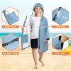 SUN CUBE Swim Parka Boy Girl, Kids Unisex Hooded Changing Robe with Faux Shearling Lining for Swimming, Surfing, Water Sports - 3 of 4
