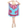 HAPPY BAY Women's Summer Vacation Beachwear Oversized Swim Suit Loose Party Bathing Suit Cover Ups 1X-2X Blue Abstract - 3 of 4