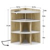 VECELO 3-Tier Corner Cabinet Cube Bookshelf, Wooden 8 Cubby Bookshelf for Small Space, Black/Brown/White/Gray - 3 of 4