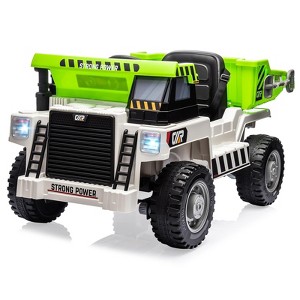 12V Electric Ride-On Dump Truck for Kids, Construction Vehicle with Remote Control, MP3/USB,Lights,Horn,Lifting Dump Bed - 1 of 4