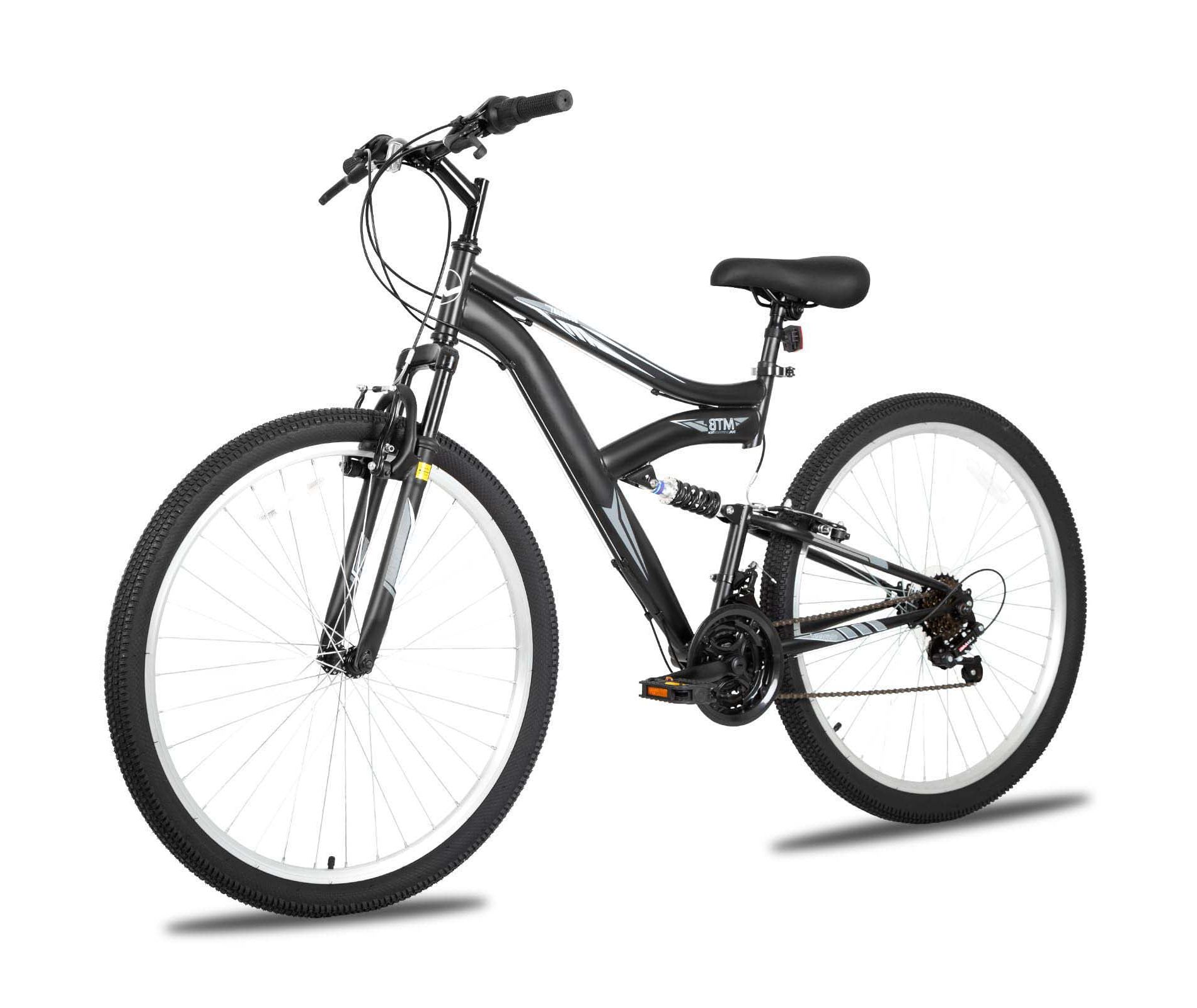 hykolity 27.5 inch Mountain Bike MTB Outdoor Bicycle Cycling 18 Speed Sport Bikes Trail Off Road Full Suspension for Adult Men Unisex Black