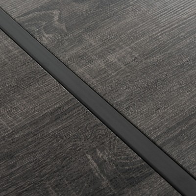 Tristan 43'' Black Wood and Metal Transitional Coffee Table