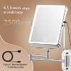 FASCINATE Rechargeable and Foldable Wall Mounted Makeup Mirror 2-Sided 1X/10X Magnifying, 3 Color Setting, Extension Arm 360° Swivel movement - 2 of 4