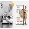 Coat Rack Shoe Bench with 5 Hooks, Hall Trees Entryway Bench with Storage - 4 of 4