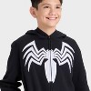 Boys' Marvel Venom Hooded Character Full Zip Sweatshirt - Black - 2 of 4