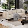Garvee Faux Leather Sofa Couch, Modern 78" W Sofa with Deep Seats, 3 Seater Sofa Couch with 2 Throw Pillows and Wood Legs, for Living Room - 3 of 4