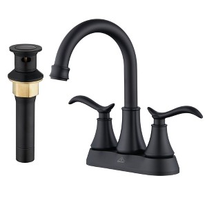 CASAINC 4 in. Centerset Double Handle Bathroom Faucet with 360° Swivel Spout, Stainless Steel Pop-up Drain in Oil Rubbed Bronze - 1 of 4