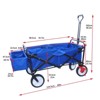 VisioGear Portable Folding Beach Wagons with Wheels, Portable Carts with Adjustable Handle, Blue, 49"*19.3"*40.2" - 3 of 4