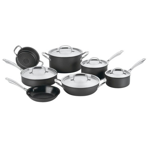 Cuisinart DS Anodized 11 Piece Cookware Set, Black