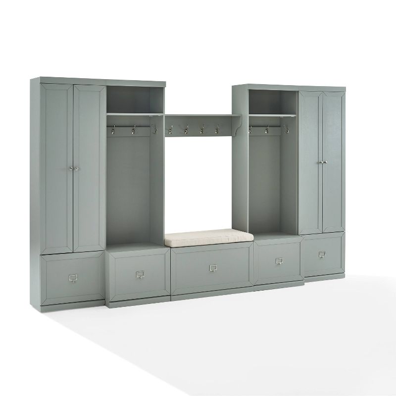 6pc Harper Entryway Set with Bench, Shelf, 2 Pantry Closets and 2 Hall Trees - Crosley, 1 of 18