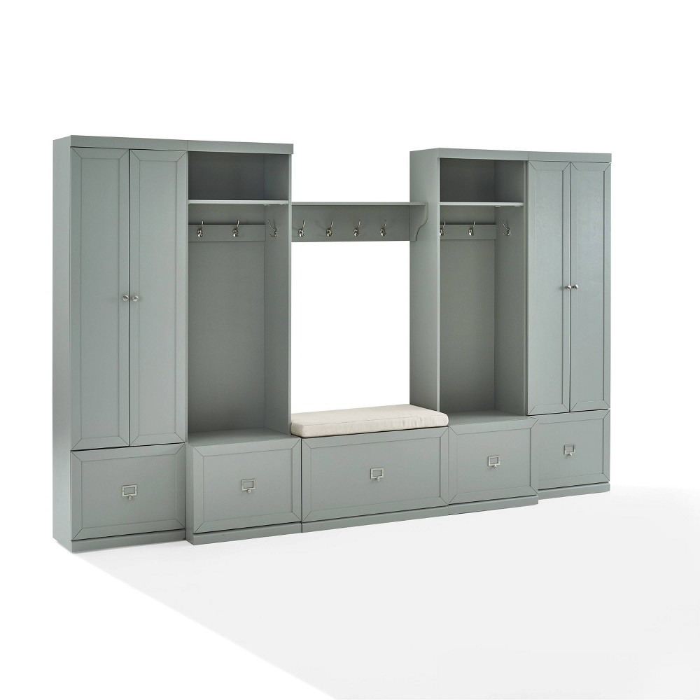 Photos - Chair Crosley 6pc Harper Entryway Set with Bench, Shelf, 2 Pantry Closets and 2 Hall Tre 