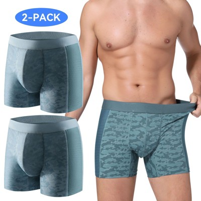 CARER 2pk Washable Incontinence Underwear for Men Leakproof Mens Incontinence Boxer Briefs for Bladder Leakage 80ml Absorbency Reusable