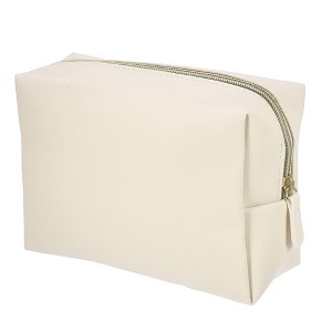 Unique Bargains PU Faux Leather Large Capacity Travel Makeup Bag 1 Pc - 1 of 4