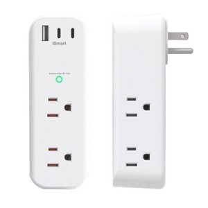 Itopfox Surge Protector Wall Outlet Extender with Rotating Plug, 6 AC Outlets & 3 USB Ports (2 USB C), 1800J, 3-Side Power Strip for Dorm Travel - 1 of 4