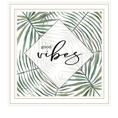 HomeRoots GOOD VIBES White Framed Print Wall Art