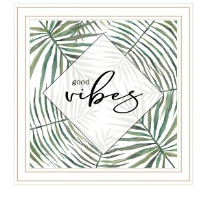 HomeRoots GOOD VIBES White Framed Print Wall Art - 1 of 3