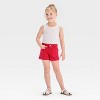 Toddler Girls' Americana Star Embroidered Jeans Shorts - Cat & Jack™ Red - 3 of 4