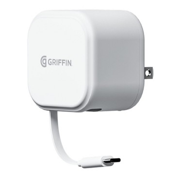 Griffin 35W Dual Port Wall Charger With Retractable USB-C Cable