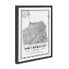 Kate and Laurel Sylvie San Francisco Modern Map Framed Canvas by Jake Goossen, 18x24, Dark Gray - 2 of 4