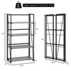 Tangkula 4 Tiers Folding Bookshelf Home Office Industrial Bookcase Standing Shelving Unit for Decorations & Storage - 3 of 4