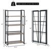 Tangkula 4 Tiers Folding Bookshelf Home Office Industrial Bookcase Standing Shelving Unit for Decorations & Storage - image 3 of 4