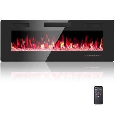 Kismile Ultra-Thin Electric Fireplace, Featuring Low-Noise Operation (Sleep Mode), Supports Built-In Or Wall-Mounted Installation