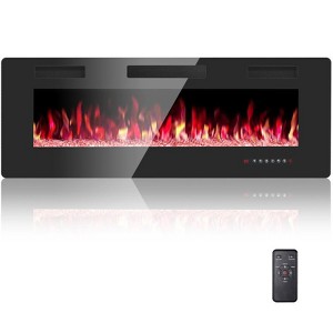 Kismile Ultra-Thin Electric Fireplace, Featuring Low-Noise Operation (Sleep Mode), Supports Built-In Or Wall-Mounted Installation - 1 of 4