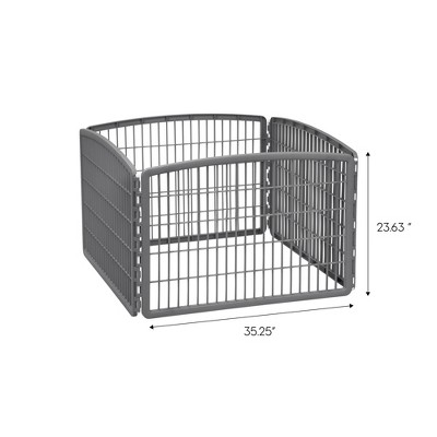 Gray 24'' Heavy-Duty Plastic Pet Playpen