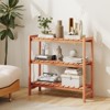 Tangkula 3-Tier Solid Wood Plant Stand w/Slatted Shelves Take Oil Finish Indoor Outdoor - 4 of 4