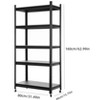 Vynxaria Adjustable 5-Tier Utility Storage Shelves with Rollers, 62.99" Tall Metal Rack Organizer - 3 of 4