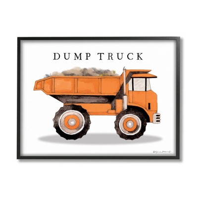 Stupell Industries Orange Dump Truck Traditional Construction Vehicle