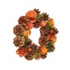 Transpac Foam 10.24 in. Multicolor Harvest Pinecones and Bloom Candle Ring - 3 of 4