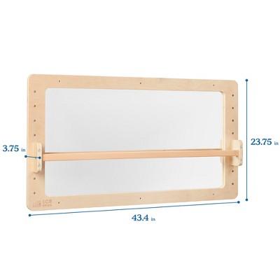 Natural Birch Wall-Mounted Kids Coordination Mirror with Adjustable Bar