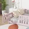 NicBex Full Size Floor Bed with Fence and Door,Rubber Wood Floor Bed with Safety Guardrails,Montessori Floor Bed for Kids,Girls,Boys - 4 of 4