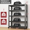 Lyngins 5-Tier Adjustable Storage Rack with Lockable Swivel Wheels, Metal Shelving Unit Multipurpose Storage Shelves, Heavy-Duty Garage Shelving - 3 of 4