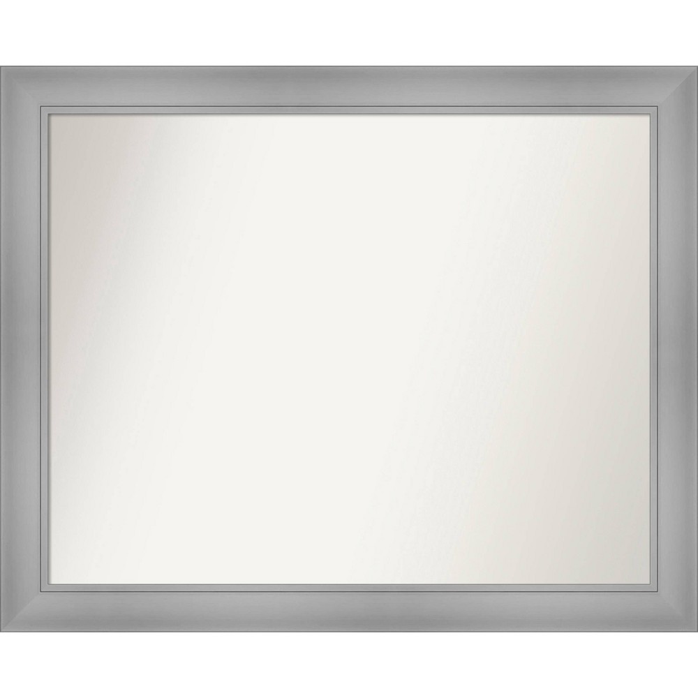 Photos - Wall Mirror 32" x 26" Non-Beveled Flair Polished Nickel  - Amanti Art
