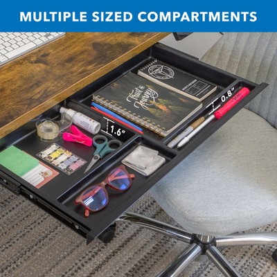 Black Deep Under Desk Storage Drawer Organizer