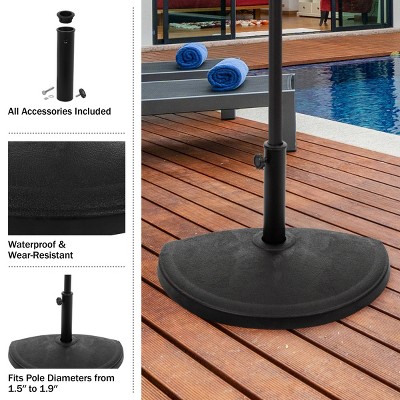 Black Half-Circle Metal Outdoor Patio Umbrella Base