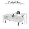 NicBex 39 Inch Wood Lift Top Coffee Table with Hidden Compartment and Shelf for Living Room,Reception Room,White - 3 of 4