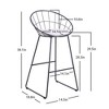 IHOMEADORE Grey Iron Stool Nordic Bar Stool Bar Chair Set of 2 - 3 of 4