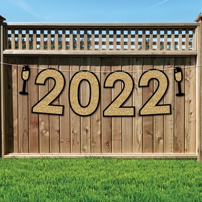 Big Dot of Happiness New Year's Eve - Gold - 2022 New Years Eve Party Decorations - 2022 - Outdoor Letter Banner